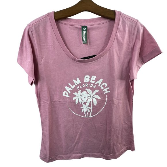 Ouray Essential Short Sleeve Scoop Neck Tee Womens M Palm Beach Pink Nectar NEW - Picture 1 of 6